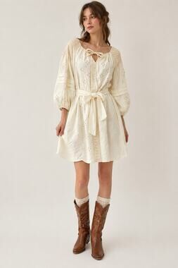 Innika Choo Hans Ufmafrock Mini Smock Dress 1/Small Cream Cottagecore Boho Chic